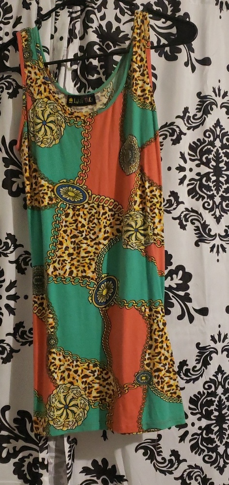 Gold leppard with mint green, party dress,